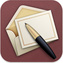 The Apple Cards app icon: a cream note card and envelope with a fountain pen